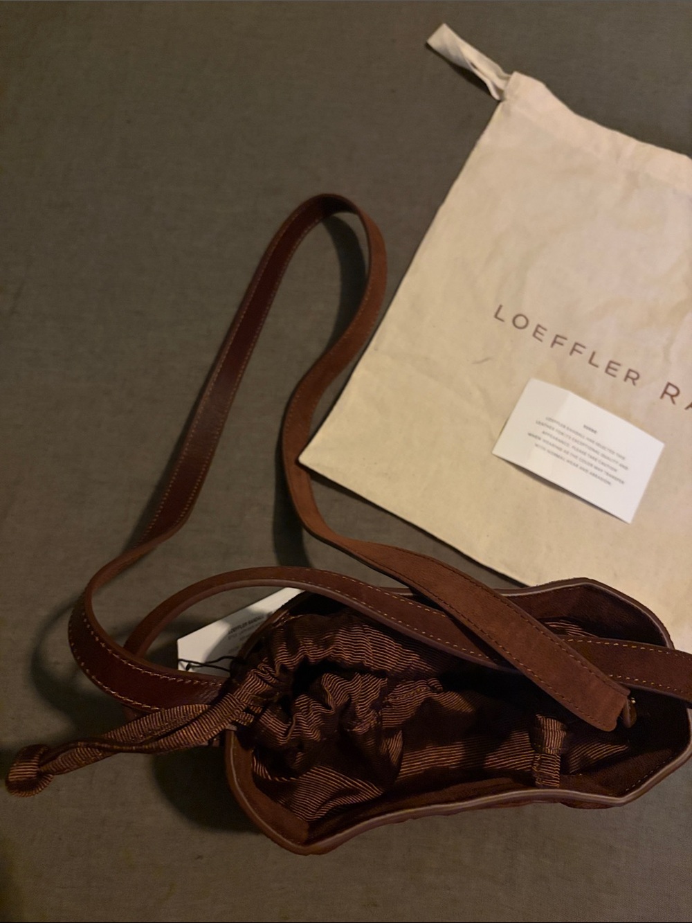 NWT Loeffler Randall Suede Laith Woven Crossbody Bag - Picture 9 of 10